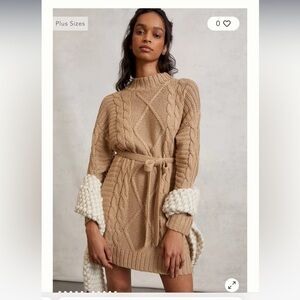 Anthro Amadi Leah Cable Knit Sweater Dress